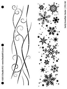 some snowflakes and swirls on the side of a sheet of stickers