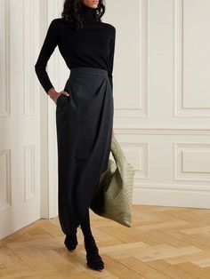 MAX MARA Aprile draped wrap-effect wool-blend maxi skirt | NET-A-PORTER