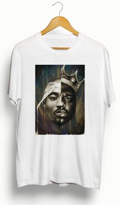 2PAC/BIGGIE T-SHIRT - Ourt Cotton Tops With Custom Artwork For Streetwear, Unisex Custom Print T-shirt For Streetwear, Unisex Crew Neck T-shirt With Custom Artwork, Black Custom Artwork T-shirt For Streetwear, Black T-shirt With Custom Artwork For Streetwear, Streetwear Relaxed Fit T-shirt With Custom Artwork, Relaxed Fit T-shirt With Custom Artwork For Streetwear, 2pac Biggie, 2pac And Biggie