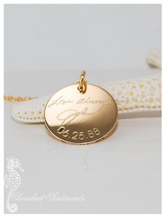 Memorial of a Loved one's actual handwriting - Signatures personalized in 14k Gold Filled - Sentimental Remembrance pendant necklace on Etsy, $47.00 Handwriting Necklace, Personalized Engraved Gifts, Necklace Quotes, Jacksonville Beach, Gold Charm, Custom Engraving, Handwriting, Personalized Jewelry, Gold Pendant