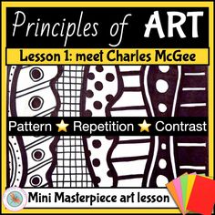 Contrast, Pattern, Repetition One Day Art Lesson, The Principles Of Design, Art Theory, Principles Of Art, Principles Of Design, 7th Grade, Art Lesson, Op Art, Art And Design