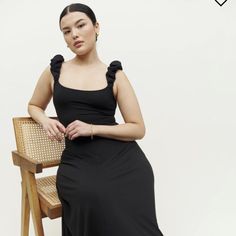 Brand New Black Reformation Dress, With Tags. Size Xs. Originally $198. Product Details & Fit You Make It Look Easy. The Teddy Is A Sleeveless, Midi Dress With A Fitted Bodice And A-Line Skirt. It Features A Slightly, Scooped Neckline And A Ruched, Tank Strap. It's Soft And Stretchy For An Extra Comfortable Feel. - A-Line Skirt - Fitted Bodice - Midi Length - Relaxed Fitting Skirt - Sleeveless - Slightly Puffy Straps - Slightly Scooped Neck Model In Photo Is Wearing A M Height: 5'7" Waist: 28" H Fitted Square Neck Maxi Dress For Date Night, Chic Fitted Maxi Dress With Square Neck, Chic Stretch Maxi Dress With Square Neck, Fitted Square Neck Maxi Dress For Brunch, Flattering Fitted Midi Dress For Brunch, Fitted Black Maxi Dress With Square Neck, Fitted Casual Maxi Dress For Date Night, Flattering Fitted Maxi Dress For Date Night, Casual Square Neck Maxi Dress For Evening