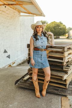 we're here to add more denim to all you denim queen's closets. this denim vest dress is AHHMAZING and a perfect transition piece.Not feeling it as a dress?? no worries wear it as vest and wear a longsleeve underneath plus your favorite jewelz.denim vest dress fit.western arrow details.runs true to size.denim has some stretch.model is a small wearing a small.