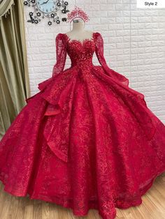 Filipina Debut, Vestido Charro, Red Ball Gowns, Red Ball Gown, Red Bridal Dress, Sparkle Ball, Red Wedding Dress, Red Quinceanera Dresses, Red Wedding Dresses