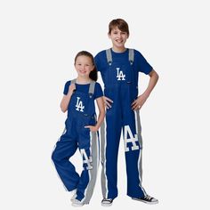 Los Angeles Dodgers Youth Team Stripe Bib Overalls FOCO 8 (S) - FOCO.com Dodgers Outfit, Fan Fashion, Logo Display, One Piece Pajamas, Bib Overalls, Los Angeles Dodgers, Lounge Pants, Team Spirit, Long Pants