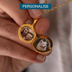 This 18 carat gold vermeil personalised men's round locket necklace is a perfect way to keep loved ones close. Personalise it with two photos and get it engraved to make it even more special.  PERSONALISATION:  * For a truly personalised locket, select "Add Two Photos" from our "personalisation" dropdown.  * Once you have ordered your locket, please send us your 2 chosen photos via Etsy Messages. Simply click on "Contact The Seller" or "Ask a Question" to send us your photos.  * If you require a Engraved Rose Gold Jewelry For Father's Day, Luxury Gold Jewelry For Anniversary Gift, Yellow Gold Necklace For Father's Day Gift, Father's Day Rose Gold Engraved Jewelry, Gold Engraved Necklaces For Father's Day, Father's Day Medallion Jewelry Gift, Luxury Jewelry Gift For Father's Day, Luxury Gold Locket Necklace Gift, Gold Jewelry For Father's Day Formal Events