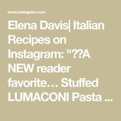 the text reads, elena davis italian recipes on instagram