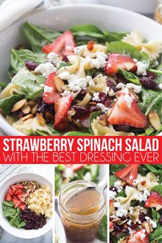 strawberry spinach salad with the best dressing ever