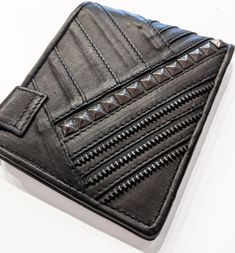 NEW ARRIVAL! The #desu leather Pyramid Wallet. Available in Black/Black Black/Brass & Black/Gunmetal. . https://www.deliciousboutique.com/pyramid-wallet.html . #deliciousboutique #shopsmall #shoplocalphilly #alternativefashion #slowfashion #fashion #independentdesigner #philadelphia #fishtown_philly #phillyfashion #phillyboutique #shopgirard #handmade #handcrafted #utilitarian #leather #leatherwallet #studdedwallet #studsandspikes #gothfashion #darkfashion Black And Brass, Chanel Boy Bag, Pyramid