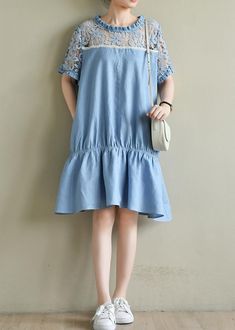 Chic o neck patchwork lace summer dress light blue Dresses

 Materials used: linen lace blended

Measurement:Size XXL/BUST-112cm   
Shoulder 41cm / 15.99"
Sleeve length 20cm / 7.8"
bust 112cm / 43.68"
length 92cm / 35.88"


Size 3XL/BUST-116cm   
Shoulder 42cm / 16.38"
Sleeve length 21cm / 8.19"
bust 116cm / 45.24"
length 93cm / 36.27"



We ship worldwide.

Tracking numbers provided for all orders. A-line Mini Dress With Lace Patchwork For Summer, Blue Sleeveless Dress With Lace Patchwork, Blue Cotton Dress With Lace Patchwork, Elegant Light Blue Lace Patchwork Dress, Knee-length Denim Blue Patchwork Dress, Lace Summer Dress, Dresses Materials, Dress Light Blue, Lace Summer Dresses