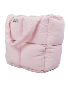 Puffer Tote Bag - Pink - MY MUM MADE IT Weekend Nylon Bag With Zipper Closure, Rectangular Nylon Diaper Bag, Rectangular Nylon Bag For Weekend, Rectangular Nylon Bags For Weekend, Rectangular Nylon Weekend Bag, Handbag Aesthetic, Puffer Tote Bag, My Mum Made It, Ballet Bag