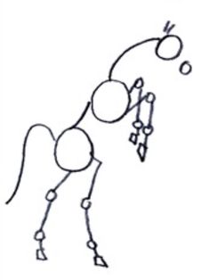 a drawing of a giraffe is shown in the shape of a ball and chain