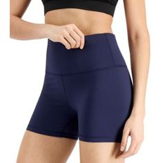 Ideology Women's Compression Biker Short Indigo Sea Small Elastic Waistband New With Tags Id Ideology Women's Compression Biker Shorts, Styled With Supportive Compression Fabric, These Biker Shorts From Id Ideology Are Perfect For Cycling, Walking, And Everything In Between. Pull On High-Waisted With An Elastic Waistband. Moisture Wicking And Stretch Fabric. Women's Size Small - Waist: 13" Hips: 15" Rise: 10" Inseam: 3" Style # 100141828ms Polyester/Spandex N6515 Blue Activewear With Built-in Shorts And Athletic Fit, Sporty Blue Shorts With 5-inch Inseam, Blue Activewear With Contoured Waistband, Blue Athleisure Shorts With Contoured Waistband, Athleisure Blue Shorts With Contoured Waistband, Functional Mid-thigh Length Blue Bottoms, Sporty Blue Shorts With Contoured Waistband, Blue Moisture-wicking Mid-thigh Activewear, Fitted Blue Go-dry Biker Shorts