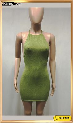 Summer Green Backless Sexy Scoop Neck Resort Mini Dress Green Backless Mini Dress For Beach Season, Green Summer Beachwear Mini Dress, Green Mini V-neck Dress For Vacation, Spring Club Mini Dress, Backless, Spring Beachwear Mini Dress, Backless, Club Dresses, Scoop Neck, Mini Dress, Green