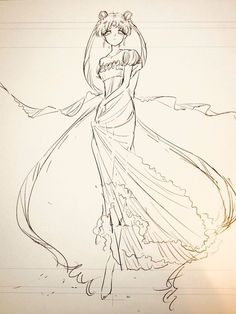 a drawing of a woman in a long dress with her arms around her waist, holding an umbrella