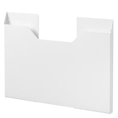 an empty white paper holder on a white background