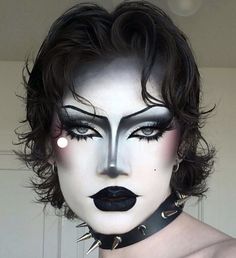 Halloween Makeup Ideas For Women, Drag King Makeup, Drag Ideas, Funky Makeup, Drag Make-up, Punk Makeup, Drag Queen Makeup, Face Art Makeup, Drag King