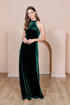 Timeless Gown, Girls Wedding Dresses, Revelry Bridesmaid, Velvet Halter Dress, Bridesmaid Dresses Velvet, Weddings Dress, Wedding Parties Colors, Dresses Velvet, Velvet Bridesmaid Dresses