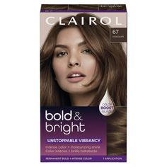 Clairol Bold & Bright Permanent Hair Dye, 67 Chocolate INTENSE COLOR + MOISTURIZING SHINE. Unstoppable vibrancy! Bold & Bright gives you vivid, vibrant color that stays true. TrueColorSeal Technology locks in color to help protect against water-fading, mazimizing vibrancy. HydraShine Conditioner moisturizes + smoothens hair. Need a boost of color? The Color Boost Glaze amplifies your color anytime you need it! Size: 1 Application. Brown Sugar Hair, Black Henna, Permanent Hair Dye, Hair Rinse, Skin Allergies, Color Your Hair, Festival Hair, Chocolate Color, Permanent Hair Color