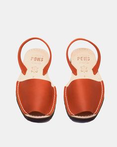 Pons Classic Style Orange Avarca Sandals in Natural Leather for Women | Avarcas USA Orange Sandals With Rubber Sole For Spring, Spring Orange Sandals With Rubber Sole, Orange Slingback Sandals For Spring, Spring Slip-on Sandals For Everyday Use, Everyday Summer Sandals With Woven Sole, Everyday Summer Slingback Sandals With Round Toe, Comfortable Orange Summer Sandals, Comfortable Orange Sandals For Summer, Everyday Round Toe Slingback Sandals For Summer