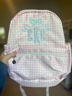 These custom embroidered backpacks are adorable for your little one and the perfect size for a diaper bag or daycare/preschool! Add an optional motif for $8 by adding this listing to your cart: https://www.etsy.com/listing/1765520747/motif-add-on-for-backpacks  Details: - One zipper pocket in the front as well as small pockets on either side of the backpack. - Size: 13" long x 10" wide x 3.5" deep Embroidered Backpack, Floral Backpack, Kids Backpack, Preschool Kids, Kids Backpacks, Toddler Sizes, Backpack Purse, Austin Tx, Size 13