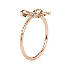 Stamped: 14K Total Ring Weight: 1.5 Grams Diamond Weight: 0.08 Carat (F-G Color, VS2-SI1 Clarity) 1.5 Millimeters Diamond Quantity: 6 SKU: [601965] Rose Gold Butterfly Promise Ring, Elegant Rose Gold Butterfly Promise Ring, Delicate 14k Rose Gold Rings, Rose Gold Diamond Butterfly Ring For Anniversary, Rose Gold Butterfly Ring For Anniversary, Elegant Rose Gold Diamond Butterfly Ring, Anniversary Rose Gold Diamond Butterfly Ring, Formal Rose Gold Diamond Butterfly Ring, Elegant Rose Gold Butterfly Ring