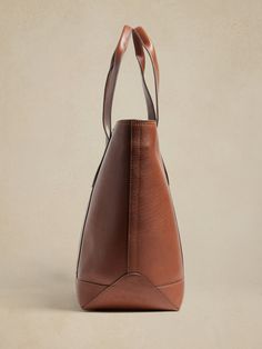 Kelham Leather Tote Bag | Banana Republic Leather Tote Bag, Zip Top, Small Items, Leather Tote, Cognac, Inside Pocket, Snap Closure, Banana Republic, Zip Pockets