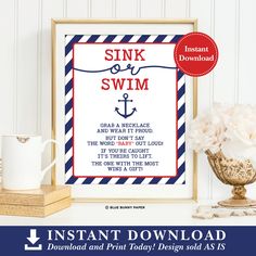 a printable poster with an anchor on it