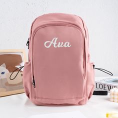 ⭐Production usually takes 10 business days. Hey there, little explorers and imaginative minds! Get ready to dive into a world of creativity and fun with our Custom Embroidery Kids' Backpack. ⭐Size: 17.7'' x 13.7'' x 7.8'' | Colors: Black, Gray, Pink, White, Blue ⭐Unleash Your Imagination: Personalize your backpack with custom embroidery that's as unique as you are! Add your name, a funny phrase, or a favorite design to make it truly yours. Let your personality shine bright on your backpack! ⭐Sma Portable School Backpack, Educational Style Backpack For Travel, Educational Backpack For Travel, Educational Rectangular Backpack For Travel, Rectangular School Backpack With Letter Print, Rectangular Letter Print Backpack For School, Everyday Use Backpack, School Backpack With Letter Print, Travel Backpack With Letter Print