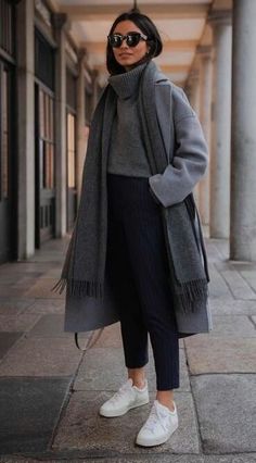 Vinter Mode Outfits, Gray Coat, Grey Coat, Cute Fall Outfits, Autumn Outfits, Casual Winter Outfits, 가을 패션, Autumn Outfit