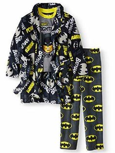 He'll be super comfy fighting crime with his favorite Gotham crusader! The set features a cozy and ultra-soft robe with a fleece pajama set. Robe is hooded for extra warmth and comfort. 100% Polyester.   Paypal Payments Accepted.   All purchases are mailed out within 2 business days of receipt of payment. Kids Winter Jackets, Soft Robes, Baby Boy Stuff, Up All Night, Boy Stuff, Fleece Pajamas, Print Swimwear, Pajama Robe, Cool Graphic Tees