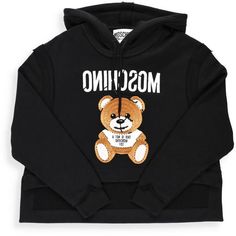 Moschino Hoodie, Black Teddy Bear, Kids Teddy Bear, Hoodie Hood, Moschino Kids