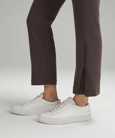 Two Looks, Same Cozy Feeling. Zippers At The Hem Of These Peach-Fuzz Soft Crops Change Their Shape From Straight-Leg To Flared So Youre Never Without Options. Designed For Casual. Intended To Sit Above Ankle:tight Fit. Zippers At The Hem Change The Shape From Straight Leg To Flared. Pull-On Waistband. Back Drop-In Pocket. | Ribbed Softstreme Zip-Leg High-Rise Cropped Pant 25" Lululemon Stretch Pants For Loungewear, Lululemon Stretch Lounge Pants, Lululemon Athleisure Bottoms For Loungewear, Lululemon Athleisure Loungewear Bottoms, Lululemon Athleisure Bottoms With Ribbed Waistband, Lululemon Stretch Bottoms For Loungewear, Lululemon Relaxed Fit Loungewear Bottoms, Lululemon Relaxed Fit Full Length Pants, Lululemon Casual Pants With Elastic Waistband