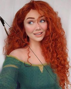 Prenses Merida, Red Head Halloween Costumes, Red Hair Costume, Merida Cosplay, Red Hair Halloween Costumes, Cosplay Disney, Princess Merida, Diy Kostüm