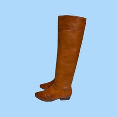 80s Vintage boots-Tall brown boots-Women boots-Gift for her-Christmas gift-Size 6 Boots-Brown Knee high boots-Tall leather boots-Vintage. Brown Knee-high Wedge Boots For Fall, Retro Knee-high Heeled Boots For Winter, Retro Knee-high Leather Boots, Vintage Wide Calf Mid-calf Boots For Fall, Vintage Wide Calf Leather Mid-calf Boots, Vintage Wide Calf Knee-high Boots For Fall, Retro Leather Knee-high Boots With Round Toe, Retro Knee-high Winter Boots, Retro Knee-high Boots For Fall