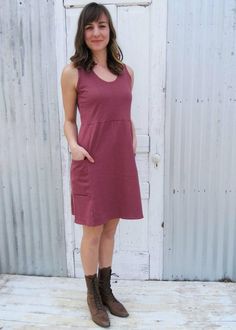 "This cute dress has a comfortable relaxed fit. The casual fit is perfect for dressing up or down. Great for teachers! It layers beautifully, and looks cute with a shirt under it or a jacket over it. Or, you can order it with mid or long sleeves to get more coverage. * Short Sleeveless Dress * Scoop neck * Two side pockets * 38\" from shoulder to hem (can be customized) COLOR Pictured in Clay. See images and drop-down menu for all color options. SIZES Made to order in sizes XS-3X or Custom. See Casual Mid-length Cotton Dress, Casual Everyday Dresses For Fall, Casual Fitted Dress With Side Pockets, Casual Dresses With Side Pockets, Fitted Everyday Dress For Fall, Fitted Dresses For Everyday Fall Wear, Everyday Fitted Dresses For Fall, Relaxed Fit Loungewear Dress With Side Pockets, Relaxed Fit Dresses With Side Pockets For Loungewear