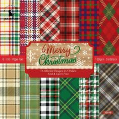 christmas plaid digital paper pack for scrapbooking