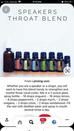 Throat Spray Essential Oils, Doterra Oregano, Doterra Blends, Throat Spray, Plant Magic, Doterra Essential Oils, Essential Oil Blends, Doterra, Oil Blend