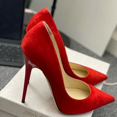 Brand New In A Box Stunning Red Colour Pumps. Size 40 Italian Evening Gown Shoes, Red Strap Heels, Coloured Heels, Red Leather Heels, Red High Heels Outfit, Red High Heels Aesthetic, Designer Red Party Heels, Designer Red High Heels, Luxury Red Heels With Red Sole