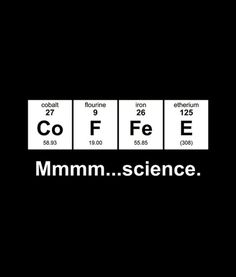 the element name and symbol for co fe is shown in white on a black background