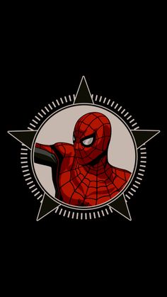 the spider - man logo on a black background