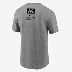 Celebrate those who served in this sweat-wicking, classic-fit Nike tee. Veteran T Shirts, Nike Tee, Military Veterans, Nike Tees, Nike Dri Fit, Dri Fit, Dark Grey, Air Jordans, Men's T Shirt