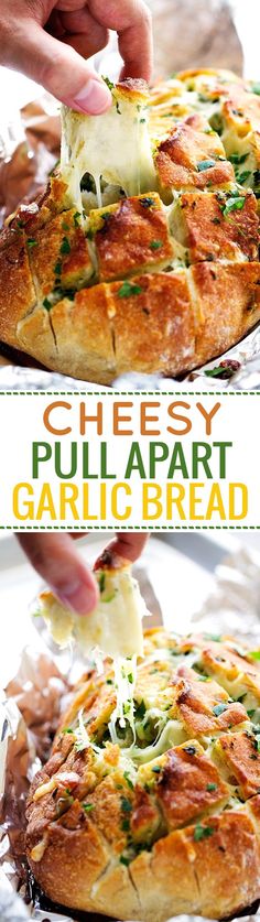 this cheesy pull apart garlic bread is so easy to make