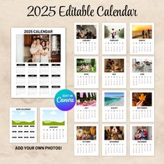 a calendar with photos on it and the words, 2012 edible calendar