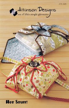 an image of three bags with ribbons on them