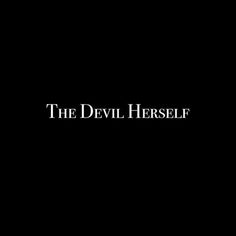 the devil herself logo on a black background