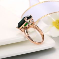 Rings-Fashion Green Big Square Crystal Wedding Ring Jewelry for Women Rose Gold Couple Cocktail Ring With Stone Evening Jewellry Model Number:32709424040 Crystal Wedding Ring, Ring With Stone, Square Crystal, Pearl And Diamond Ring, Rings Fashion, Jewelry Wedding Rings, Crystal Wedding, Minimalist Rings, Classic Ring