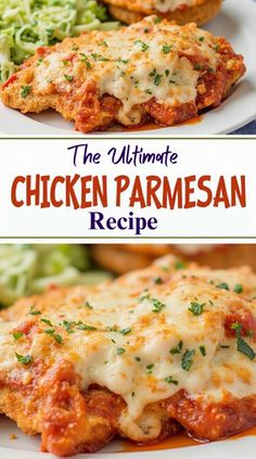 Looking for a dinner that's crispy on the outside, tender on the inside, and loaded with gooey cheese? This Ultimate Chicken Parmesan is exactly what you've been craving. Baked to perfection with marinara sauce and mozzarella, it’s comfort food that will have your family begging for more!  #ChickenParmesan #ComfortFood #CrispyChicken #CheeseLovers #EasyDinner #FamilyMeals #ItalianCuisine Easy Chicken Parm Recipes, Chicken Parm With Spinach, Chicken Parmesan Freezer Meal, Parmesan Chicken With Spaghetti, Chicken Parmesan Recipe Gluten Free, Dinner With Chicken Healthy, 1 Person Chicken Meal, Good Easy Dinner Recipes Simple, Dinner Ideas In The Oven