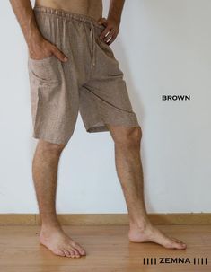 Men summer shorts made from hand-woven khadi cotton. Great for daily outfit and yoga!Size S-M.Length: 20 inches Relaxed Fit Yoga Shorts For Summer, Beige Cotton Shorts For Beachwear, Beige Cotton Beachwear Shorts, Brown Cotton Shorts For Beach, Brown Bohemian Shorts, Bohemian Brown Shorts For Vacation, Bohemian Brown Shorts For Summer, Brown Bohemian Shorts For Summer, Bohemian Brown Cotton Shorts