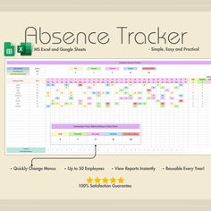 an image of a calendar with the words'attendance tracker '